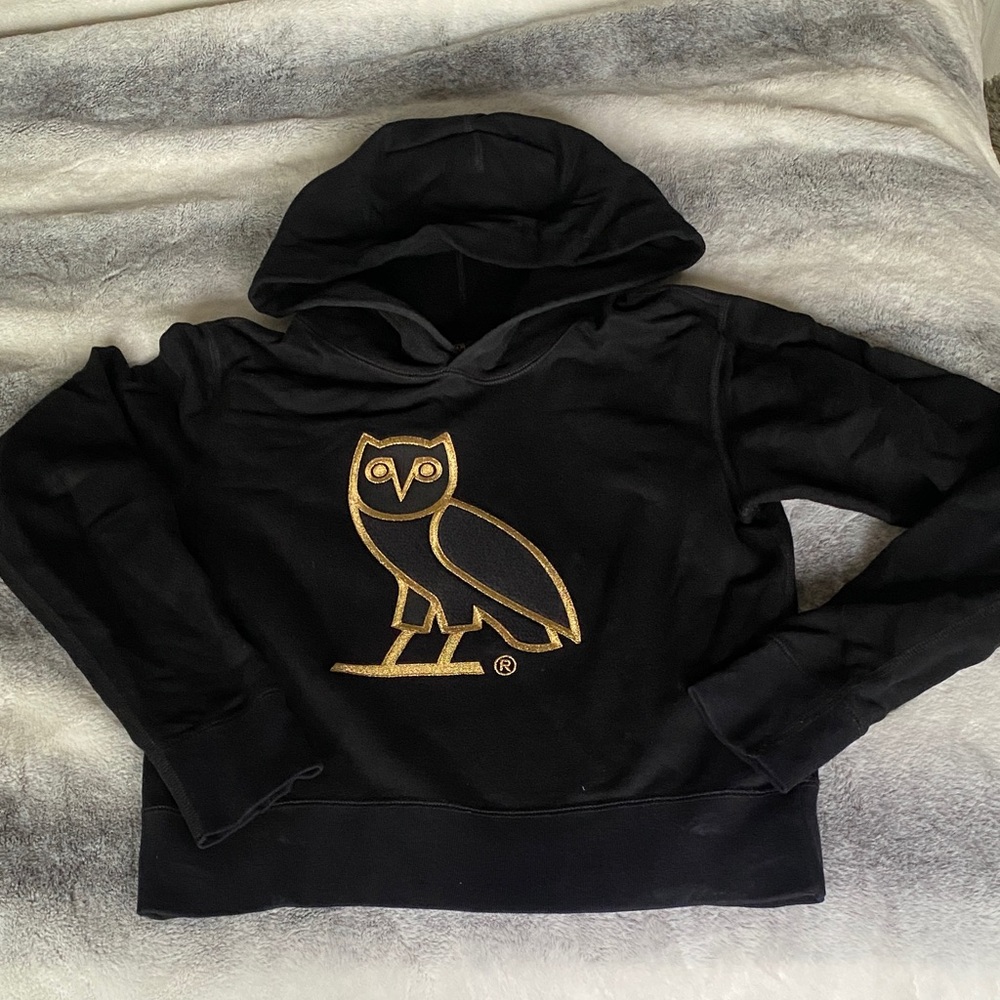 OVO Black Hoodie with Gold Owl Logo